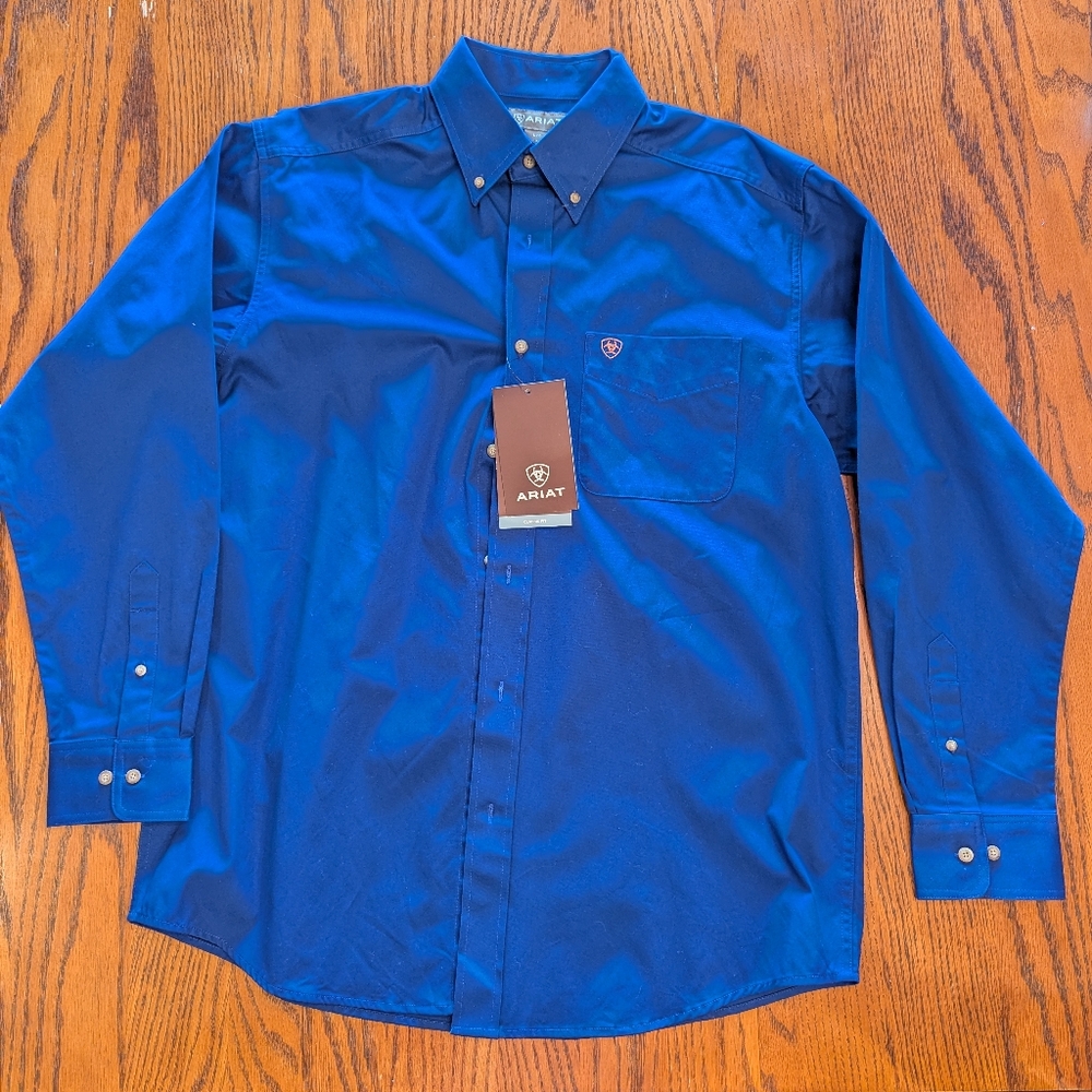 Ariat Men's Royal Blue Classic Fit Button Down Shirt